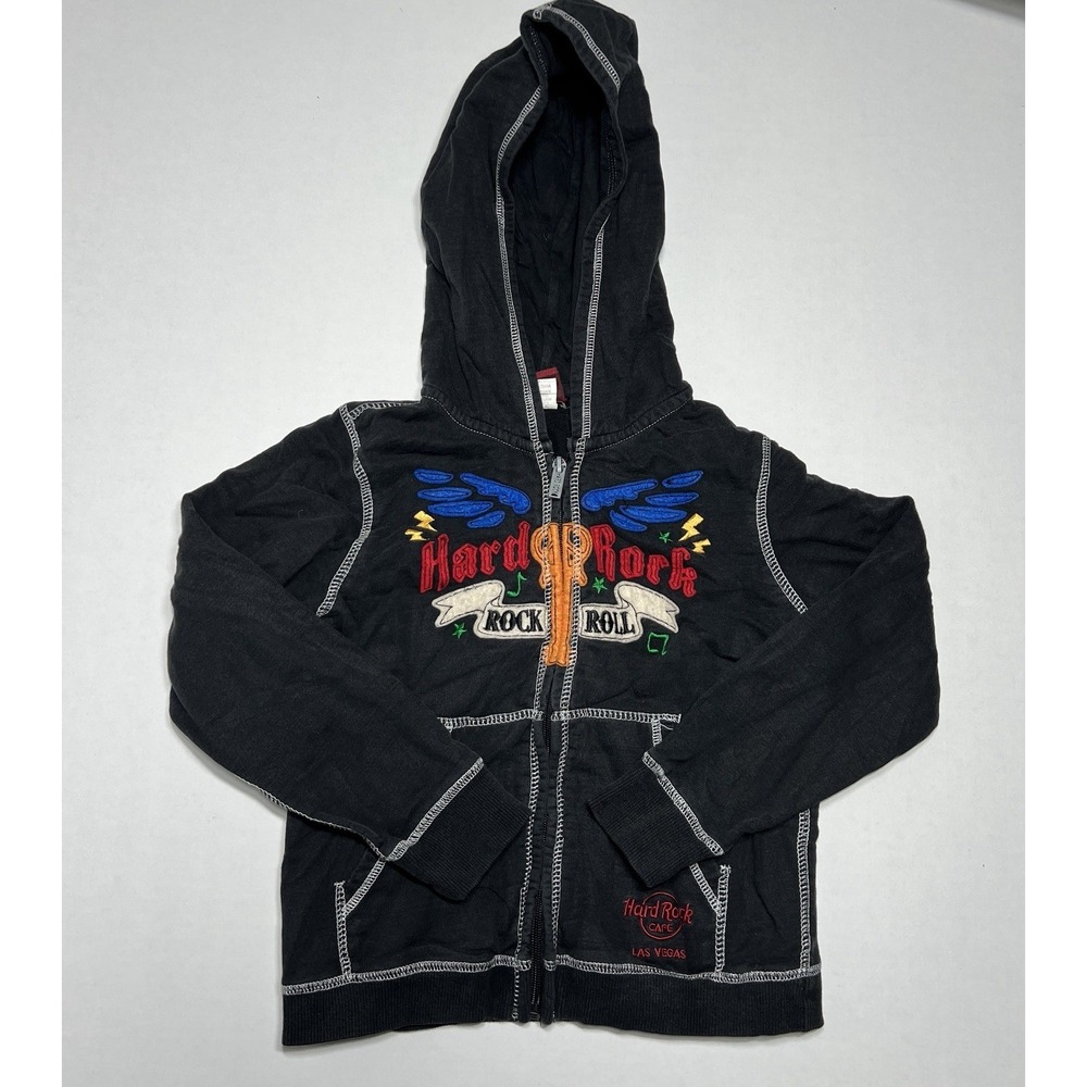 Hard Rock Cafe Rock n Roll Las Vegas Graphic Hoodie Boys Size Small 100%Cotton - Picture 1 of 4